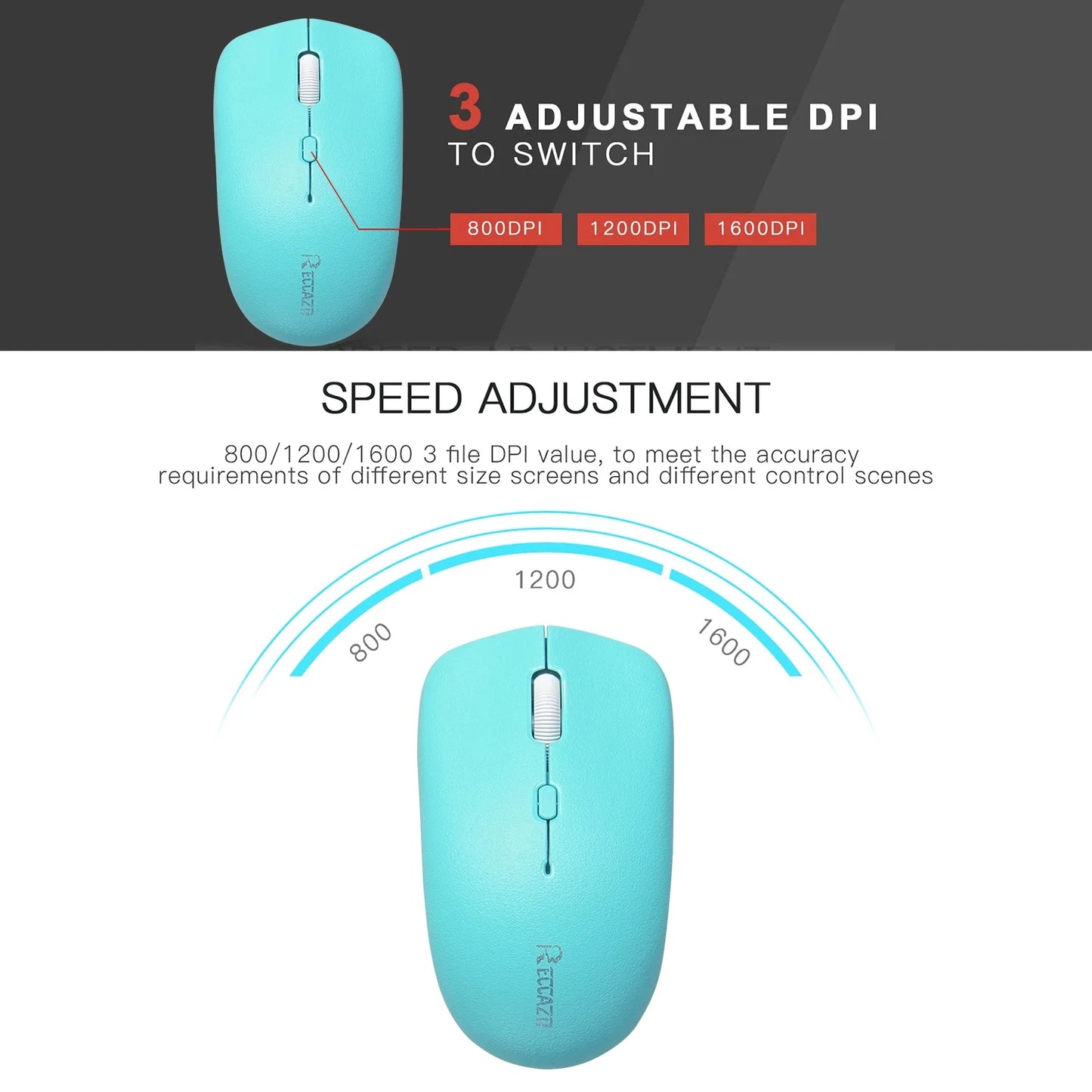 Wireless Keyboard and Mouse Combo for Windows, 2.4 Ghz Wireless, 12 Multimedia and Shortcut Keys, 3-Year Battery Life, for PC, Laptop(Blue)