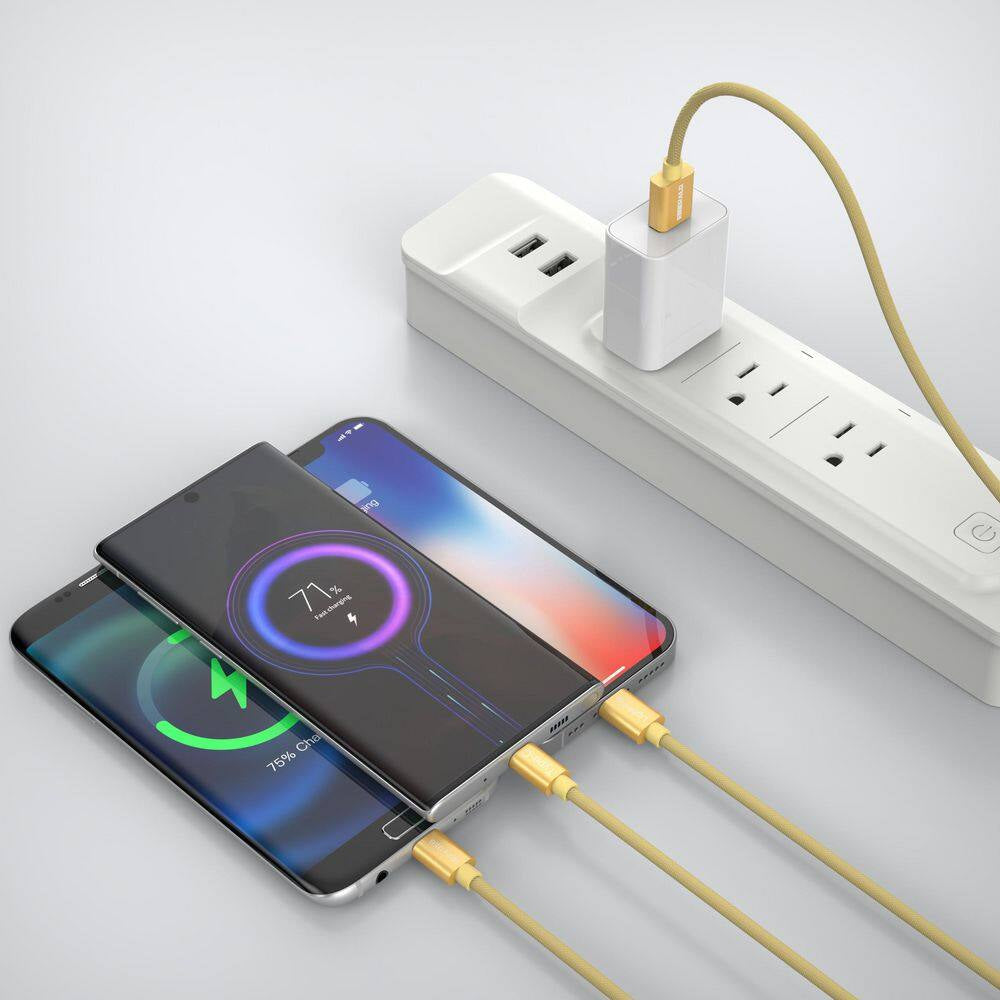 10Ft. 3-In-1 Cable for Lightning, USB-C and Micro-Usb