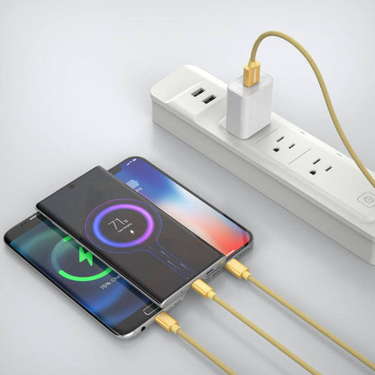 10Ft. 3-In-1 Cable for Lightning, USB-C and Micro-Usb