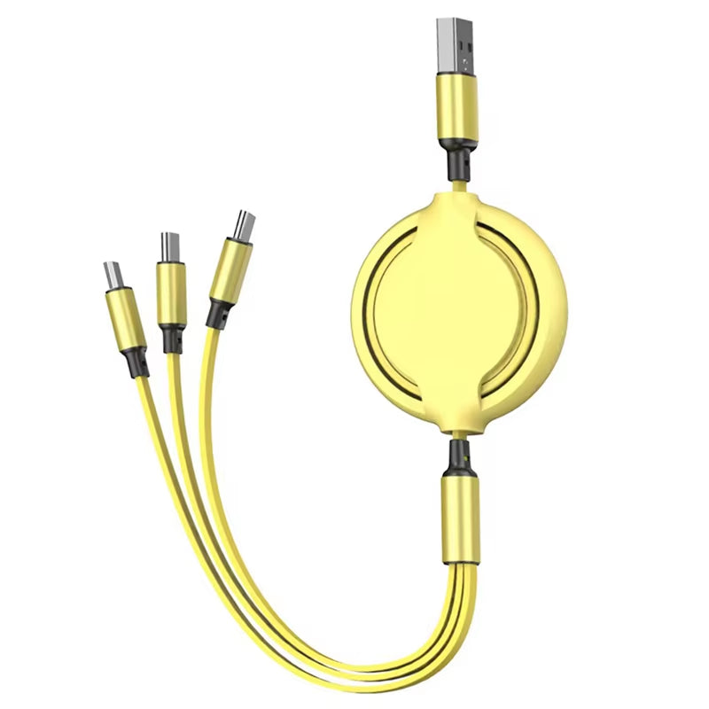 3 in 1 Retractable USB Cable Fast Charging Data Cord for Iphone Samsung Huawei Xiaomi Multi Port Multiple Charging Wire