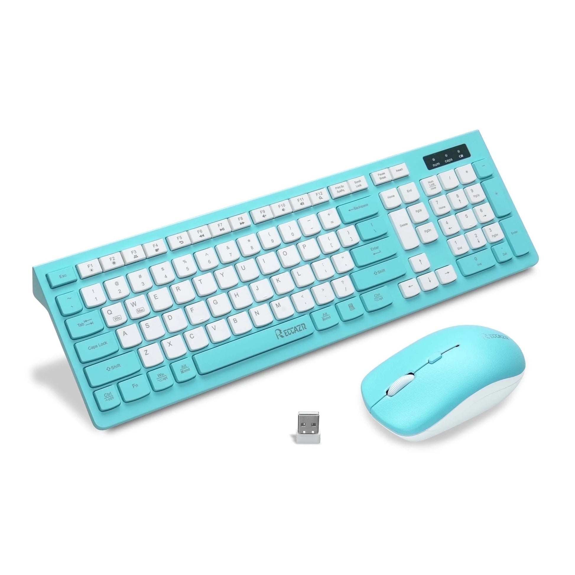 Wireless Keyboard and Mouse Combo for Windows, 2.4 Ghz Wireless, 12 Multimedia and Shortcut Keys, 3-Year Battery Life, for PC, Laptop(Blue)