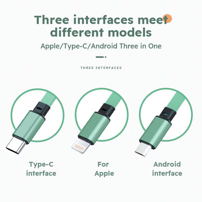 3 in 1 Retractable USB Cable Fast Charging Data Cord for Iphone Samsung Huawei Xiaomi Multi Port Multiple Charging Wire