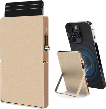 RFID Blocking Wallet Minimalist Slim Card Holder for Magsafe with Adjustable Stand, Metal Pop Up Magnetic Wallet  for Men TOYFID TOYFID Wallet