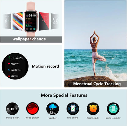 Fitness Tracker, Smart Watch Sleep Tracker Calorie Step Counter, IP68 Waterproof Fitness Watch Activity Tracker for Women Men
